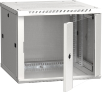 Шкаф настенный 19' LINEA W 9U 600х600мм стеклянная дверь RAL7035 ITK LWR3-09U66-GF