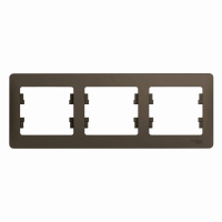 GLOSSA Рамка 3 поста горизонтальная шоколад Systeme Electric GSL000803