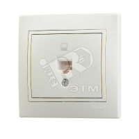 MIRA Розетка компьютерная RJ45 х 1 бежевая Lezard 701-0303-139