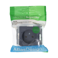 Розетка ATLASDESIGN без заземления 16А механизм грифель Systeme Electric ATN000741