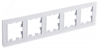 ATLASDESIGN NATURE рамка пятипостовая, МАТОВОЕ ОРГАНИЧЕСКОЕ СТЕКЛО БЕЛЫЙ Systeme Electric ATN330105