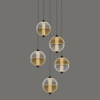 Каскадная люстра Delight Collection MD24022079-5A black/amber