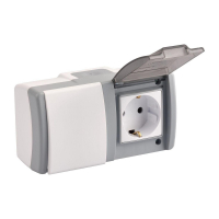 Выключатель одноклавишный + розетка с заземлением Mono Electric Octans IP54 10А 250В бело-серый 154-020001-180