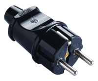 Вилка с заземлением черная Makel 10052