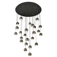 Подвесная люстра Lumien Hall Danay LH8027/24P-BK-PBK