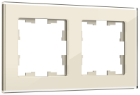 BRITE Рамка 2 поста РУ-2-2-БрВа стекло ванильный IEK BR-M22-G-K10