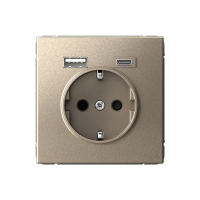 ARTGALLERY розетка 16А с 2 USB A+C, 5В/2.4А/3.0А. 2х5В/1.5А. механизм, шампань Systeme Electric GAL000532