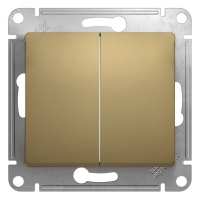 GLOSSA Выключатель двухклавишный в рамку титан сх.5 Systeme Electric GSL000451