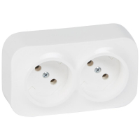 Розетка 2х2К Legrand Quteo 16A 250V б/з белая 782212
