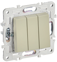 SKANDY Выключатель 3-клавишный 10А SK-V11B бежевый IEK SK-V30-0-10-K10