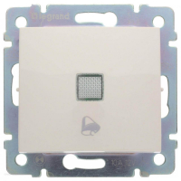 Выключатель кнопочный одноклавишный Legrand Valena 10A 12V с подсветкой Звонок слоновая кость 774315