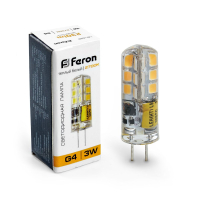 Лампа светодиодная LED 3вт 12в G4 теплый капсульная FERON LB-422 25531
