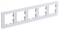 ATLASDESIGN NATURE рамка пятипостовая, ОРГАНИЧЕСКОЕ СТЕКЛО БЕЛЫЙ Systeme Electric ATN320105
