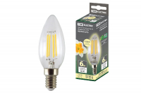 Лампа светодиодная филаментная TDM Electric Е14 6W 2700K прозрачная SQ0340-0275