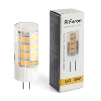 Лампа светодиодная LED 5вт 230в G4 теплый капсульная FERON LB-432 25860