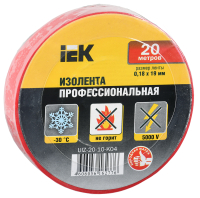 Изолента ПВХ красная 19мм 20м IEK UIZ-20-10-K04