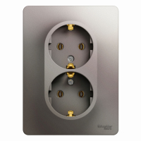 GLOSSA розетка двойная с заземлением в сборе платина Systeme Electric GSL001224