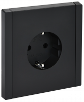 FORTE&PIANO Розетка 1-местная с заземлением без защитных шторок винтовое крепление 16А FP116 черный IEK FP-R11-16-K02