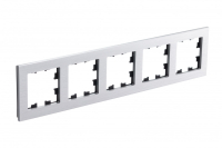 ATLASDESIGN NATURE рамка пятипостовая, МЕТАЛЛ СЕРЕБРО Systeme Electric ATN312105
