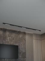 Трековая система со светильниками №8 трехфазная накладная Eldeko (48В, форма - прямая, 3м, 3000K) черная Hesby Lighting HSBL_kompl_E008_NI3B3K