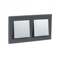 Рамка двухпостовая ATLASDESIGN NATURE, МРАМОР АЙС ГРЕЙ Systeme Electric ATN343202