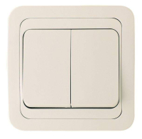 Mimoza Выключатель двухклавишный бежевый Makel 25003