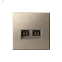 ARTGALLERY РОЗЕТКА двойная компьютерная RJ45+RJ45, кат. 5е, механизм, ШАМПАНЬ Systeme Electric GAL000585
