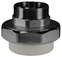 Муфта комб.разъём. (американка) с наружной резьбой 25х3/4 (100/25) СЕРАЯ Valfex 10156020Г