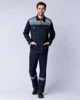 Костюм Галакт МВО (ткань Смесовая 50 50.220) полукомбинезон, темно-синий серый, 48-50 170-176 Факел 87467159 87467159005