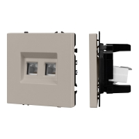 Механизм сдвоенной компьютерной розетки Arlight SCT-NOBE-MPC2-SFPL-CA (RJ-45, CAT6) 059450