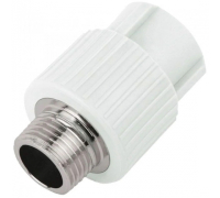 Муфта комбинированная 20 х 1/2' НР полипропиленовая PPR белая Valfex 10130020