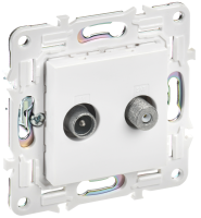 SKANDY Розетка двойная TV+SAT SK-A13W арктический белый IEK SK-AF20-O-K01