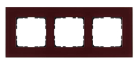Рамка 3-постовая стекло цвет Гранатовый Jasmart G1003GH