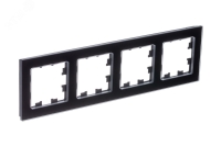 ATLASDESIGN NATURE 4-постовая РАМКА, НАТУРАЛЬНОЕ СТЕКЛО, ЧЕРНЫЙ Systeme Electric ATN361004