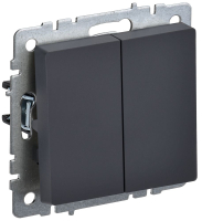 BRITE Выключатель двухклавишный 10А ВС10-2-0-БрГ графит IEK BR-V20-0-10-K53