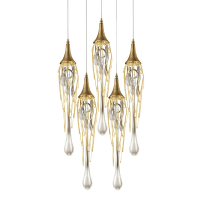 Подвесной светильник Delight Collection Goddess Tears P68009L-5/R gold