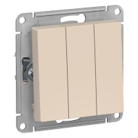 Выключатель трехклавишный ATLASDESIGN схема 1+1+1 10АХ механизм бежевый Systeme Electric ATN000231