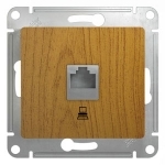 GLOSSA Розетка компьютерная RJ45 категория 5е в рамку дуб Systeme Electric GSL000581K