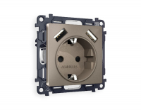 Комплект механизма розетки 2USB A+A 18W (быстрая зарядка) с/з Ambrella Volt Alfa MA639010