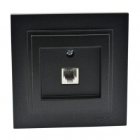 Розетка телефонная Rj45 Cat3 Mono Electric Despina графит 102-202005-124