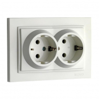 Розетка с заземлением двойная Mono Electric Despina 16А 250В белый 102-190004-120