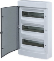 "Щит комбинированный ""Unix"" прозрачная дверь (2х18 (36) модулей + 1 монтажная плата) 4 габарит 651х396х112 IP40" EKF uх-2х18+1m-n