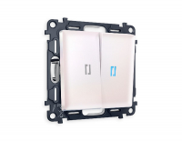 Комплект механизма 2-кл выключателя с подсветкой Ambrella Volt Alfa MA204020