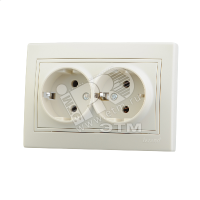 MIRA Розетка двойная с заземлением бежевая Lezard 701-0303-127