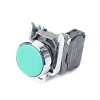 Кнопка зеленая в сборе модульная SB4 22мм с возвратом металл 1HO Systeme Electric SB4BA31