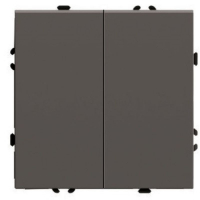 Переключатель перекрестный 2-клавишный (механизм) Stekker Эмили 250В 10А RSW10-5111-09 антрацит soft touch 50164