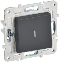 SKANDY Выключатель 1-клавишный с индикацией 10А SK-V07T титан IEK SK-V10-1-10-K48