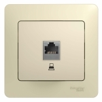 GLOSSA Розетка компьютерная RJ45 категория 5е в рамку бежевая Systeme Electric GSL000281K