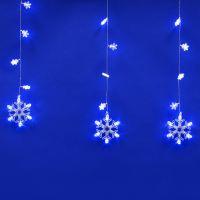 Занавес светодиодный фигурный с контроллером Снегопад 10 нитей 100 светодиодов Размер 2.7х0.6м Цвет свечения белый IP20 Провод прозрачный Упаковка картон ULD-E2706-100/DTA WHITE IP20 SNOWFALL Uniel 11129