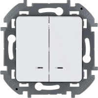 Выключатель двухклавишный с подсветкой/индикацией Legrand Inspiria 673630